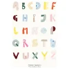 Alphabet Spaghetti ENG Multi-colour -juliste, 50x70 cm
