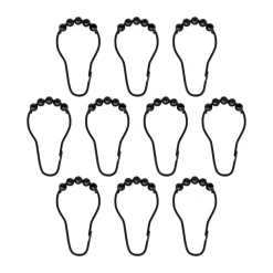 Aqua koukut suihkuverhoon 10-pakkaus, Musta