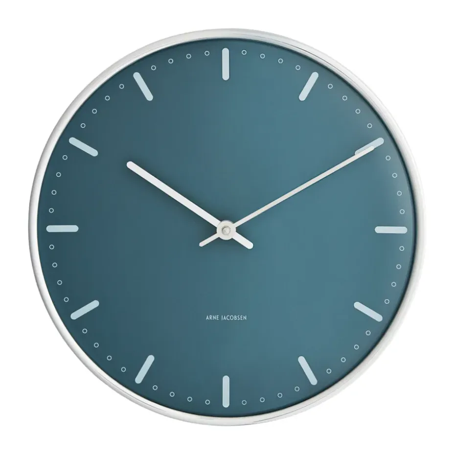 Arne Jacobsenin City Hall kello, Sininen, Ø21 cm