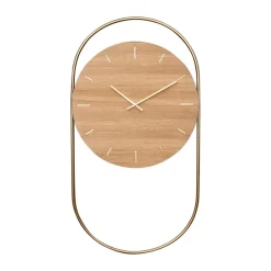 A-Wall seinäkello 41x76 cm, Oak-brass