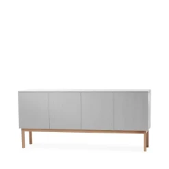 Beam sivupöytä, Vaaleanharmaa, runko valkoöljyttyä tammea