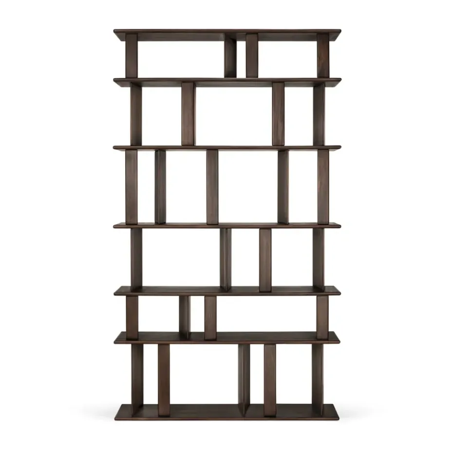 Block kirjahylly, Espresso matta mahonki, 120×207 cm