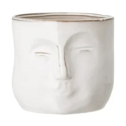 Bloomingville ruukku kasvoilla 16,5x18 cm, Valkoinen