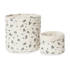 Blueberry Satin tikattu kori 2 osaa, 20xØ20 cm + 30xØ30 cm