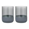 Calma kynttilälyhty Ø 7 cm 2-pakkaus, Steel grey-smoke