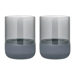 Calma kynttilälyhty Ø 7 cm 2-pakkaus, Steel grey-smoke