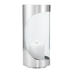 Chrome contours hurricane kynttilälyhty 28 cm, Ruostumaton teräs