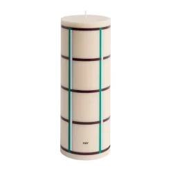 Column Candle pöytäkynttilä large 25 cm, Off white-green bordeaux-silver