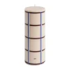 Column Candle -pöytäkynttilä medium 20 cm, Off white-bordeaux-blue-silver