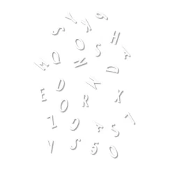 Design Letters kirjainlaatikko, valkoiset kirjaimet