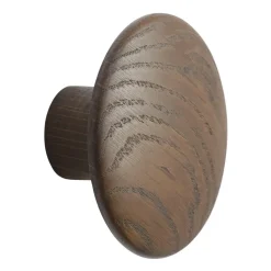 Dots wood -koukku dark stained brown, Ø 9 cm