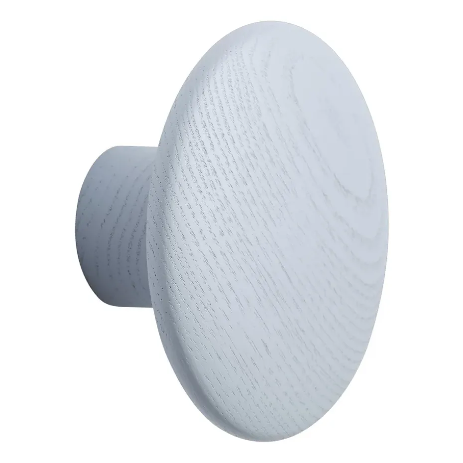 Dots wood -koukku light blue, Ø 9 cm