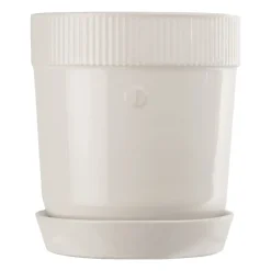 Elise ruukku aluslautasella Ø 17 cm, Valkoinen