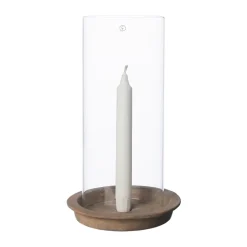 Ernst kynttilätarjotin-kynttilälyhty inkl lasisylinteri 30 cm, Terrakotta