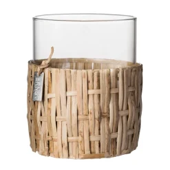 Ernst maljakko/tuikkulyhty korissa, Luonnollinen, Ø10×12 cm