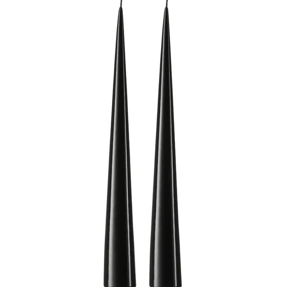 ester & erik -kartiokynttilä 37 cm, 2-pakkaus lakattu, Raw black 75-0