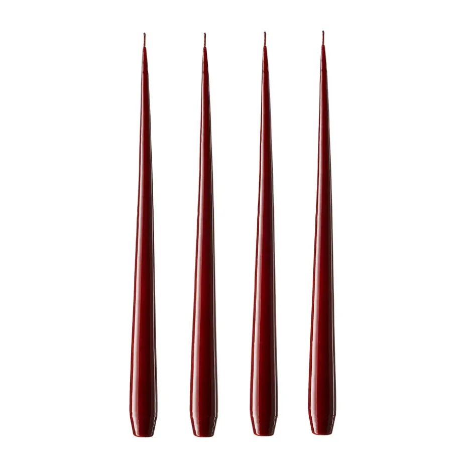 ester & erik -kynttilä, 4-pakkaus lakattu, vinröd, 42 cm