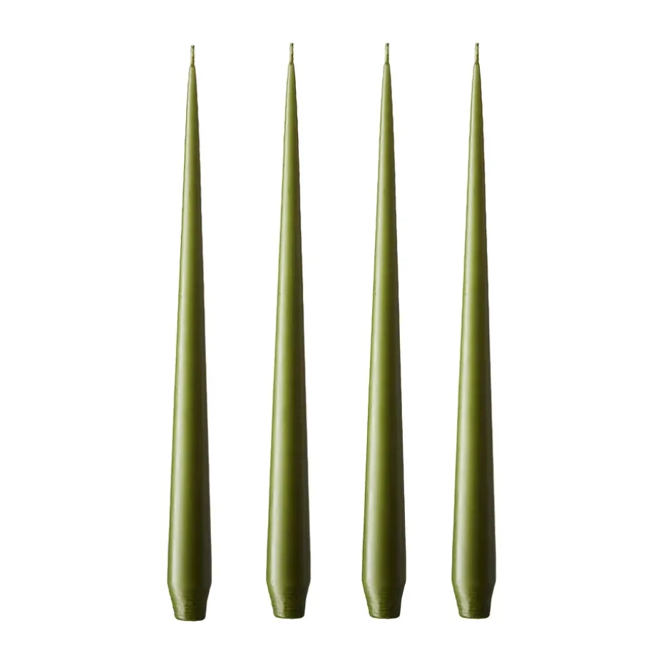 ester & erik -kynttilä, 4-pakkaus matta, olive glow, 42 cm