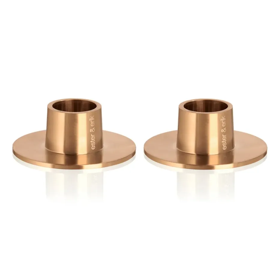 ester & erik kynttilänjalka matta, 2-pakkaus, Roseekulta