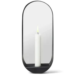 Glim peili/kynttilänjalka soikea 12x28 cm, Musta