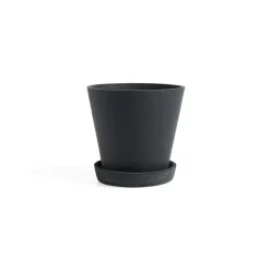 HAY Flowerpot with saucer -ruukku M Ø14 cm, Musta