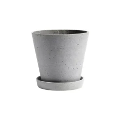 HAY Flowerpot with saucer -ruukku XL Ø21.5 cm, Harmaa