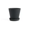 HAY Flowerpot with saucer -ruukku L Ø17.5 cm, Musta