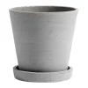 HAY Flowerpot with saucer -ruukku M Ø14 cm, Harmaa