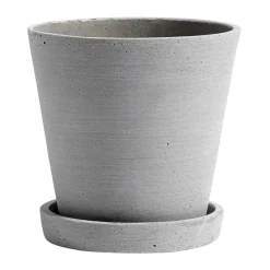 HAY Flowerpot with saucer -ruukku M Ø14 cm, Harmaa