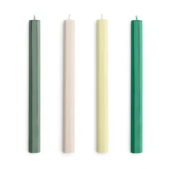Hexagon Candle kynttilä mix 4-pack, Greens-whites