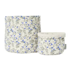 Hieno satiini tikattu kori 2 osaa, Ø20x20 cm + Ø30x30 cm