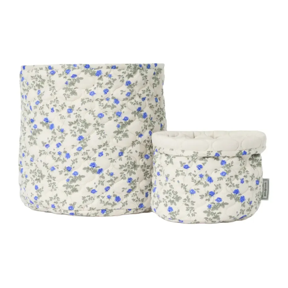 Hieno satiini tikattu kori 2 osaa, Ø20x20 cm + Ø30x30 cm