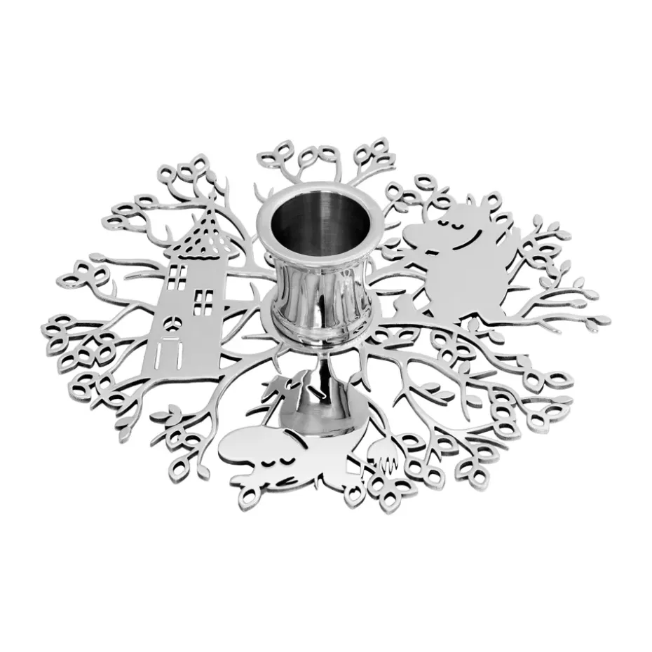 Hilke X Muumi No.1 kynttilänjalka, Nikkelöity messinki