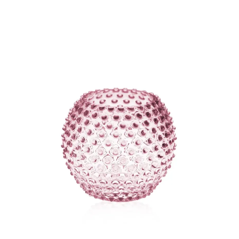 Hobnail Globe maljakko 18 cm, Rosa