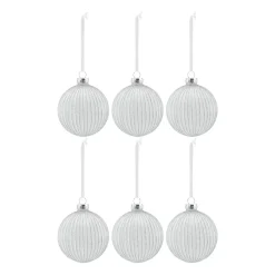 Holiday joulukuusenpallo 6 kpl, White