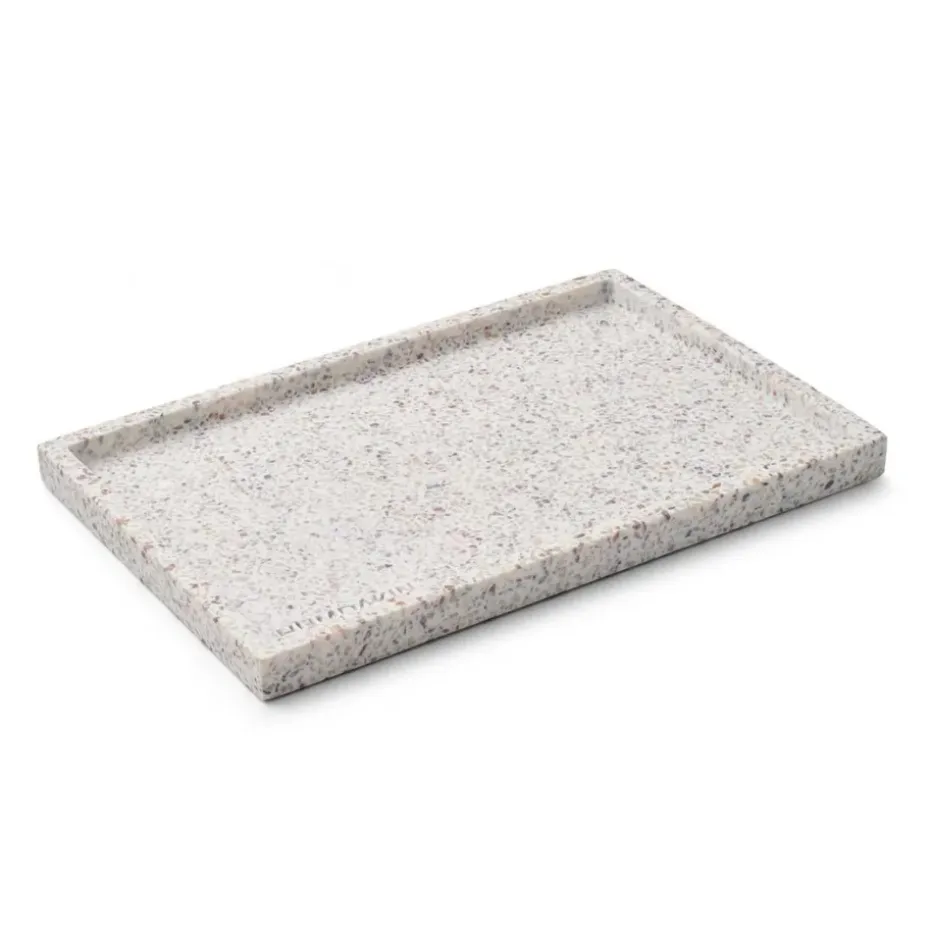 Humdakin Terrazzo -tarjotin 30x20 cm, White-brown