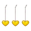 Iittala lasisydän, Keltainen, 5 cm, 3-pack