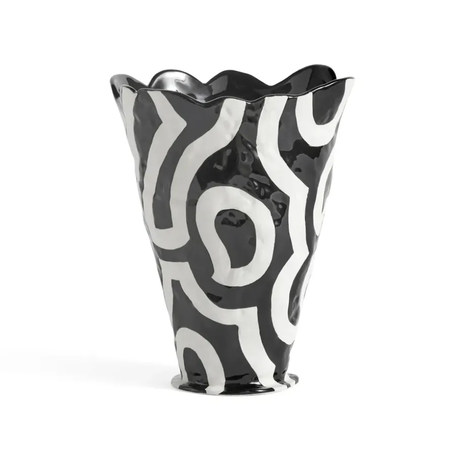 Jessica Hans Shadow -maljakko 25 cm, Svart-vit