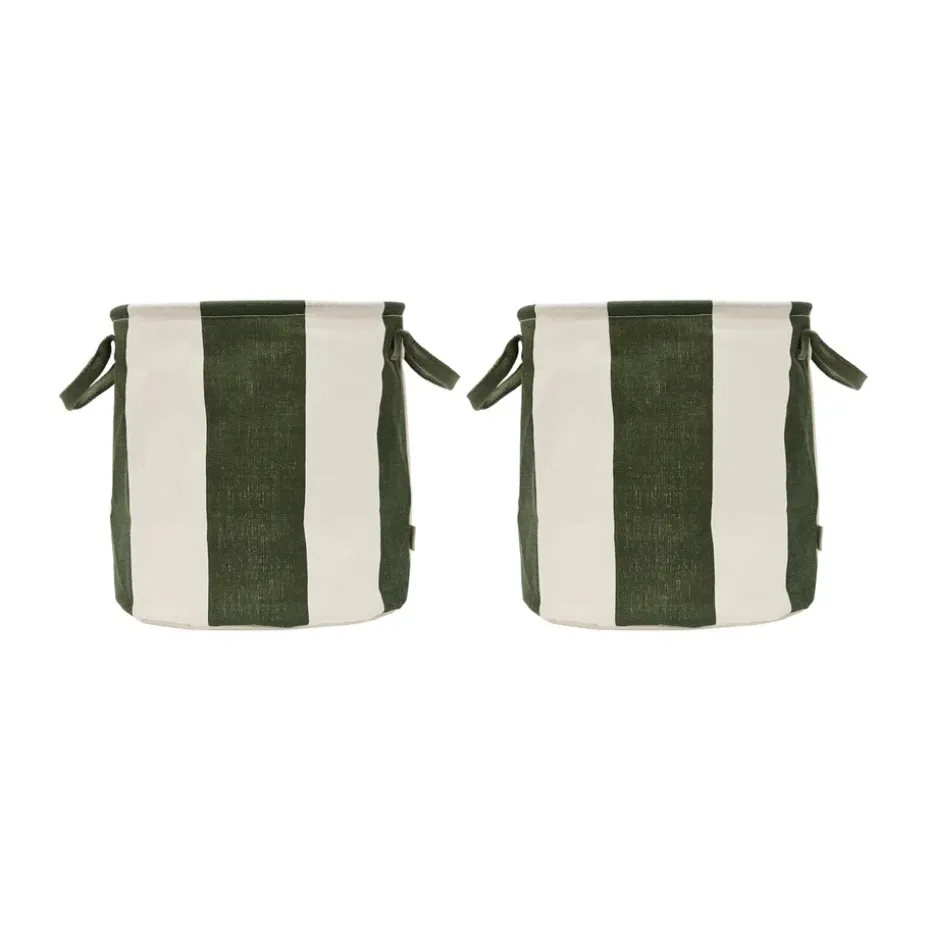 Kara säilytyskori medium Ø32x32 cm 2-pack., Dark Green