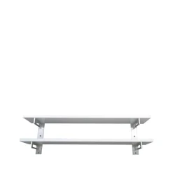 Kenkähylly 7, Valkoinen, seinä, alumiini, 2 tasoa