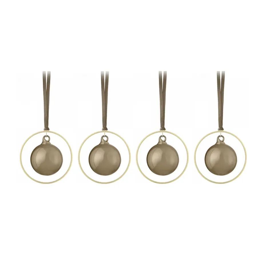 KITAI joulukuusenpallo 8,5 cm 4-pakkaus, Coffee