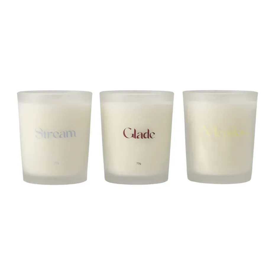 Lahjapakkaus tuoksukynttilä 70g 3 kpl, Stream/Glade/Meadow