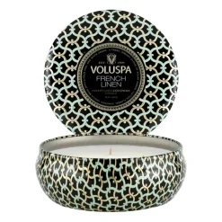 Maison Noir 3-wick Tin tuoksukynttilä 40 tuntia, French Linen