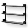 New Works Tea Shelf seinään kiinnitettävä hylly 46 x 62,5 cm, Musta saarni