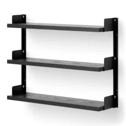 New Works Tea Shelf seinään kiinnitettävä hylly 46 x 62,5 cm, Musta saarni