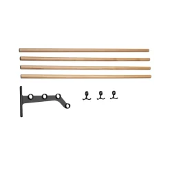 Nostalgi 291 jatkettava hattuhylly, Tammi, mustaksi lakattu runko