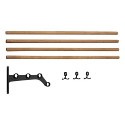 Nostalgi 291 korotettu hattuhylly 100 cm, Bambu-musta