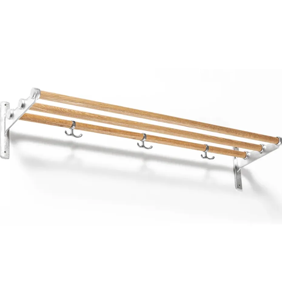 Nostalgi hattuhylly, kenkähylly, tammi, alumiini