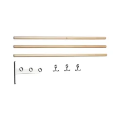 Nostalgi jatkettava kenkä- tai hattuhylly, Koivu, alumiinirunko