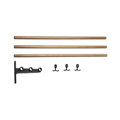 Nostalgi jatkettava kenkä- tai hattuhylly, Tammi, musta runko